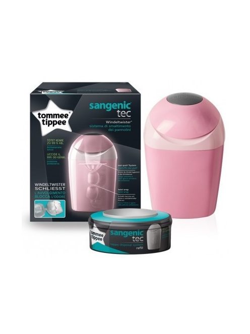 Tommee Tippee Elektromos mellszívó+ajándék Sangenic TEC pelenkacsomagoló vödör rózsaszín
