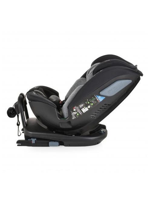 Cangaroo GRAVITY I-size autós ülés 40-150cm, SPS, forgatható talp, pamut huzat SZÜRKE 