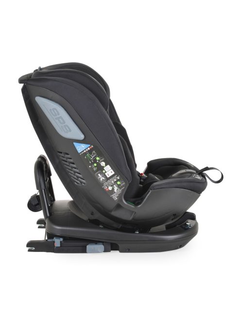 Cangaroo GRAVITY I-size autós ülés 40-150cm, SPS, forgatható talp, pamut huzat FEKETE 