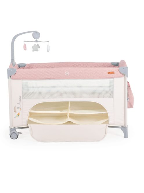  Cangaroo Indiana 2 szintes utazóágy tároló rekeszes pink