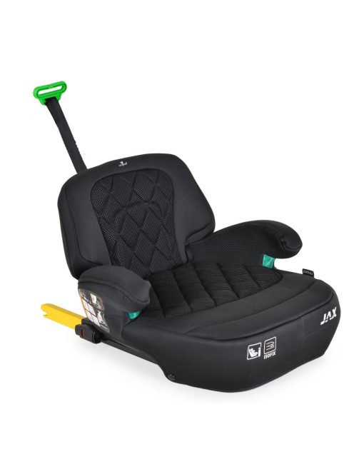 Cangaroo JAX autós ülésmagasító háttámlával 125-150cm rögzítő hevederrel, ISOFIX FEKETE