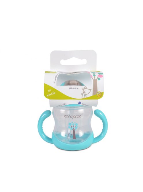 Cangaroo BOO itatópohár szívószállal, fogantyúval 280ml KÉK
