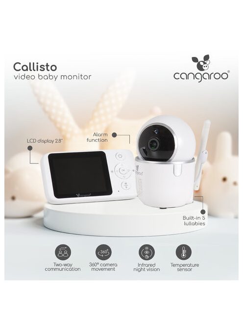 Cangaroo CALLISTO bébimonitor, bébiőr LCD 7cm kijelzővel FEHÉR