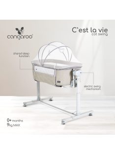   Cangaroo CEST LA VIE babaöböl távirányítóval, ringató funkcióval BÉZS