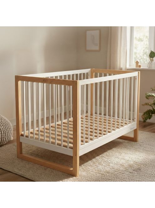 Cangaroo SIERRA fa babaágy rácsos 60x120cm FEHÉR-NATUR 