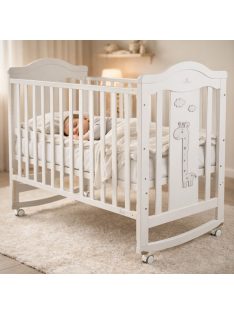   Cangaroo  JUNO fa babaágy zsiráf mintás, ringatós 60x120cm FEHÉR 