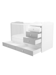 Maxi Kombi 5 fiókos gyermekágy Ezüst-Fehér