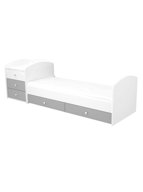Maxi Kombi 5 fiókos gyermekágy Ezüst-Fehér
