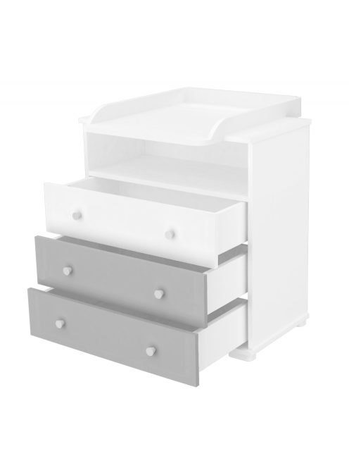 80-as Pelenkázószekrény Ezüst-Fehér