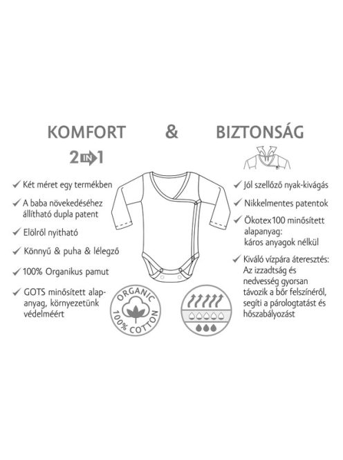 Átlapolt csecsemő kombidressz barna
