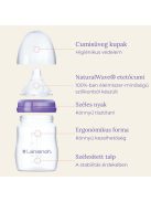Lansinoh Cumisüveg lassú folyású etetőcumival + fedéllel, 160 ml
