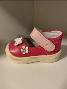   Maus Szupinált félig zárt cipő pink virágos pillangós tépőzáras