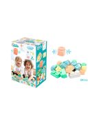  MOCHTOYS Play&Squish építőkocka dobozban 24 db-os puha építőjáték PASZTELL
