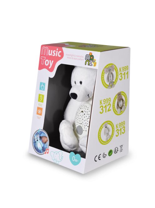 Moni Toys Lamp éjjeli lámpa maci plüss projector fehér 
