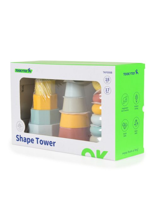 Moni FAJÁTÉK toronyépítő 3 dbos szett MONTESSORI PASZTELL 