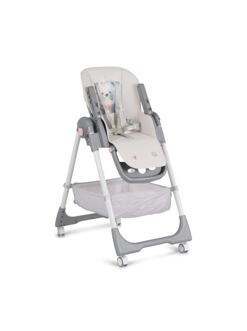 Moni RAFFY etetőszék, könnyű, kompakt, multifunkciós, macis mintával PINK 