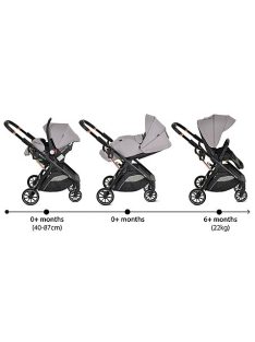   Moni BINGO babakocsi SZETT újszülött kortól 22kg-ig 2in1 sport+váz+hordozó STEEL EZÜSTSZÜRKE 