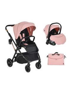   Moni BINGO babakocsi SZETT újszülött kortól 22kg-ig 2in1 sport+váz+hordozó PINK 