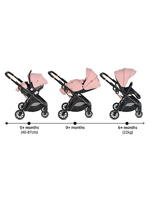 Moni BINGO babakocsi SZETT újszülött kortól 22kg-ig 2in1 sport+váz+hordozó PINK 