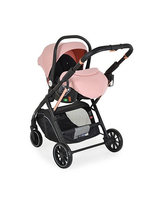 Moni BINGO babakocsi SZETT újszülött kortól 22kg-ig 2in1 sport+váz+hordozó PINK 