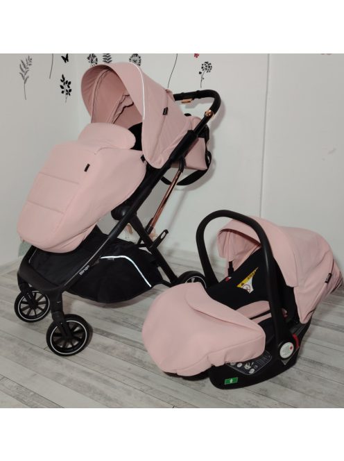 Moni BINGO babakocsi SZETT újszülött kortól 22kg-ig 2in1 sport+váz+hordozó PINK 
