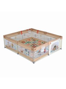   Moni GAMEZONE összecsukható járóka szőnyeggel, 60 labdával 180x200 BÉZS 
