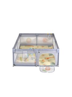   Moni GAMEZONE összecsukható járóka szőnyeggel, 60 labdával 120x120 SZÜRKE 