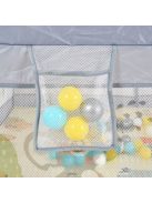 Moni GAMEZONE összecsukható járóka szőnyeggel, 60 labdával 120x120 SZÜRKE 
