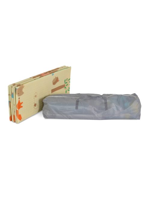 Moni GAMEZONE összecsukható járóka szőnyeggel, 60 labdával 120x120 SZÜRKE 