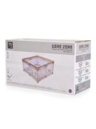 Moni GAMEZONE összecsukható járóka szőnyeggel, 60 labdával 120x120 SZÜRKE 