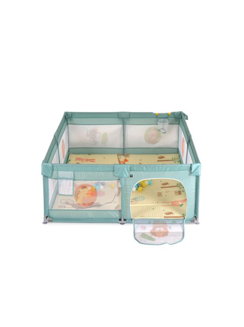 Moni GAMEZONE összecsukható járóka szőnyeggel, 60 labdával 120x120 MENTA 