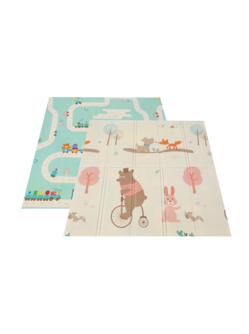 Moni GAMEZONE összecsukható járóka szőnyeggel, 60 labdával 120x120 MENTA 