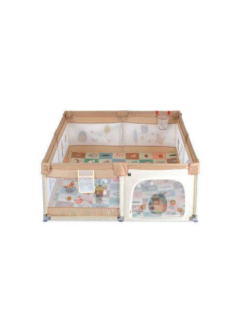 Moni GAMEZONE összecsukható járóka szőnyeggel, 60 labdával 120x120 BÉZS 