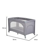 Moni NO utazóágy1 szintes zippes kibújóval SZÜRKE 