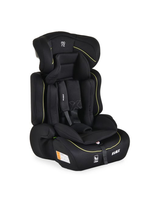 Moni FLEX autós ülés 76-150cm FEKETE-ZÖLD díszcsík 