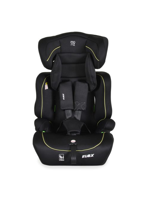 Moni FLEX autós ülés 76-150cm FEKETE-ZÖLD díszcsík 