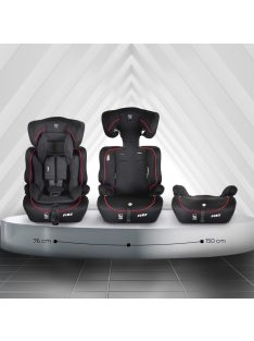Moni FLEX autós ülés 76-150cm FEKETE-PIROS díszcsík 