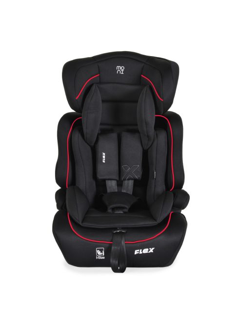 Moni FLEX autós ülés 76-150cm FEKETE-PIROS díszcsík 