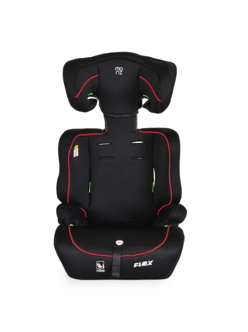 Moni FLEX autós ülés 76-150cm FEKETE-PIROS díszcsík 