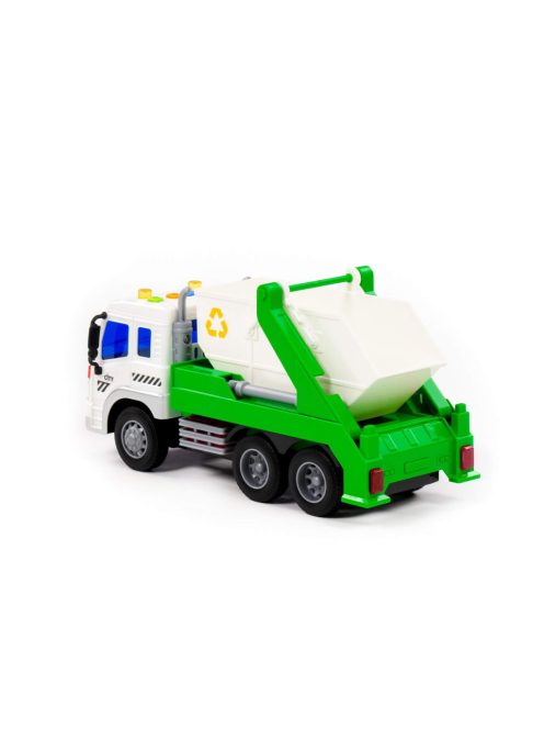 POLESIE műanyag konténeres autó FEHÉR-ZÖLD 